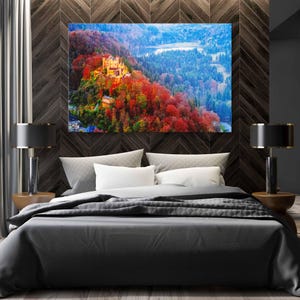 Germany Wall Art - Deutschland Leinwanddruck, Herbst Schloss in Bayern, extra große Wanddekoration