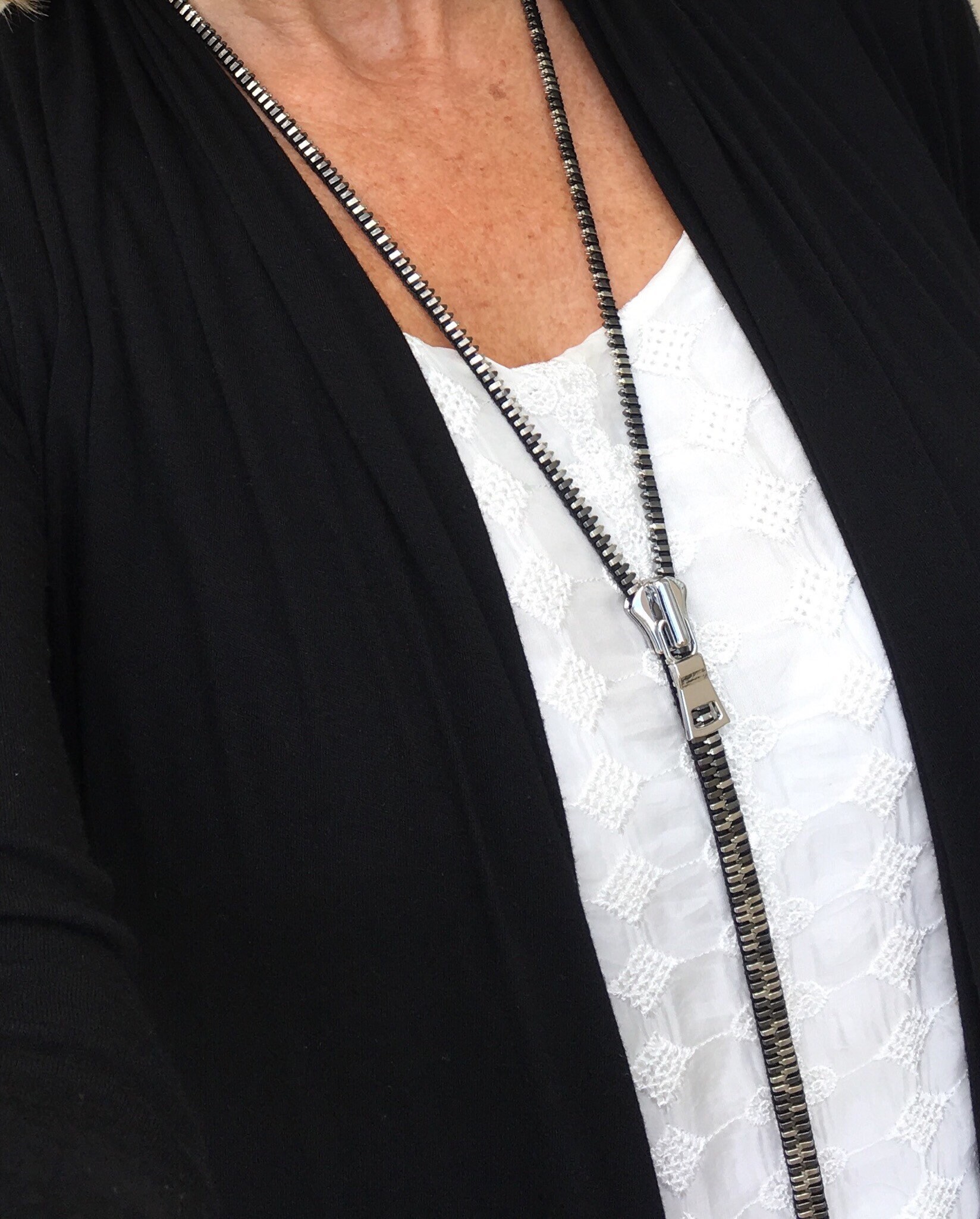 Zipper Necklace - Luxury Multi Metal - Silver Pull - Etsy