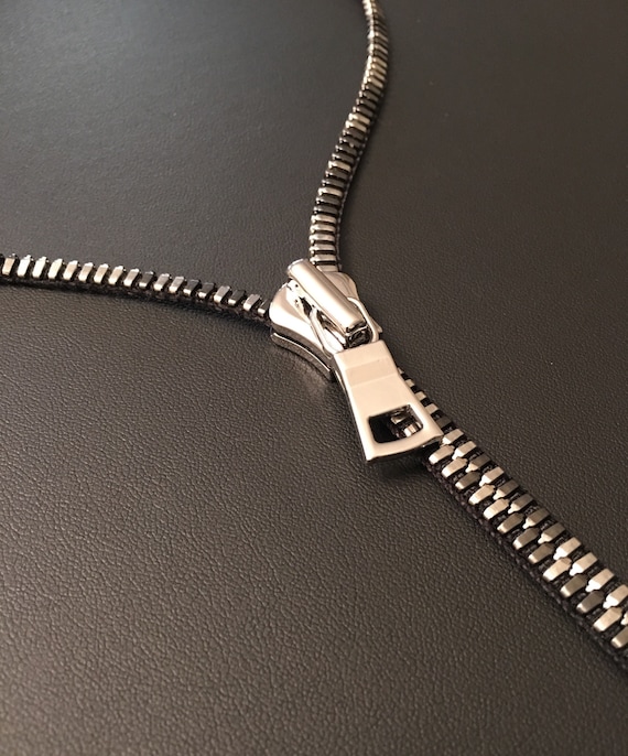 Zipper Necklace - Luxury Multi Metal - Silver Pull - Etsy