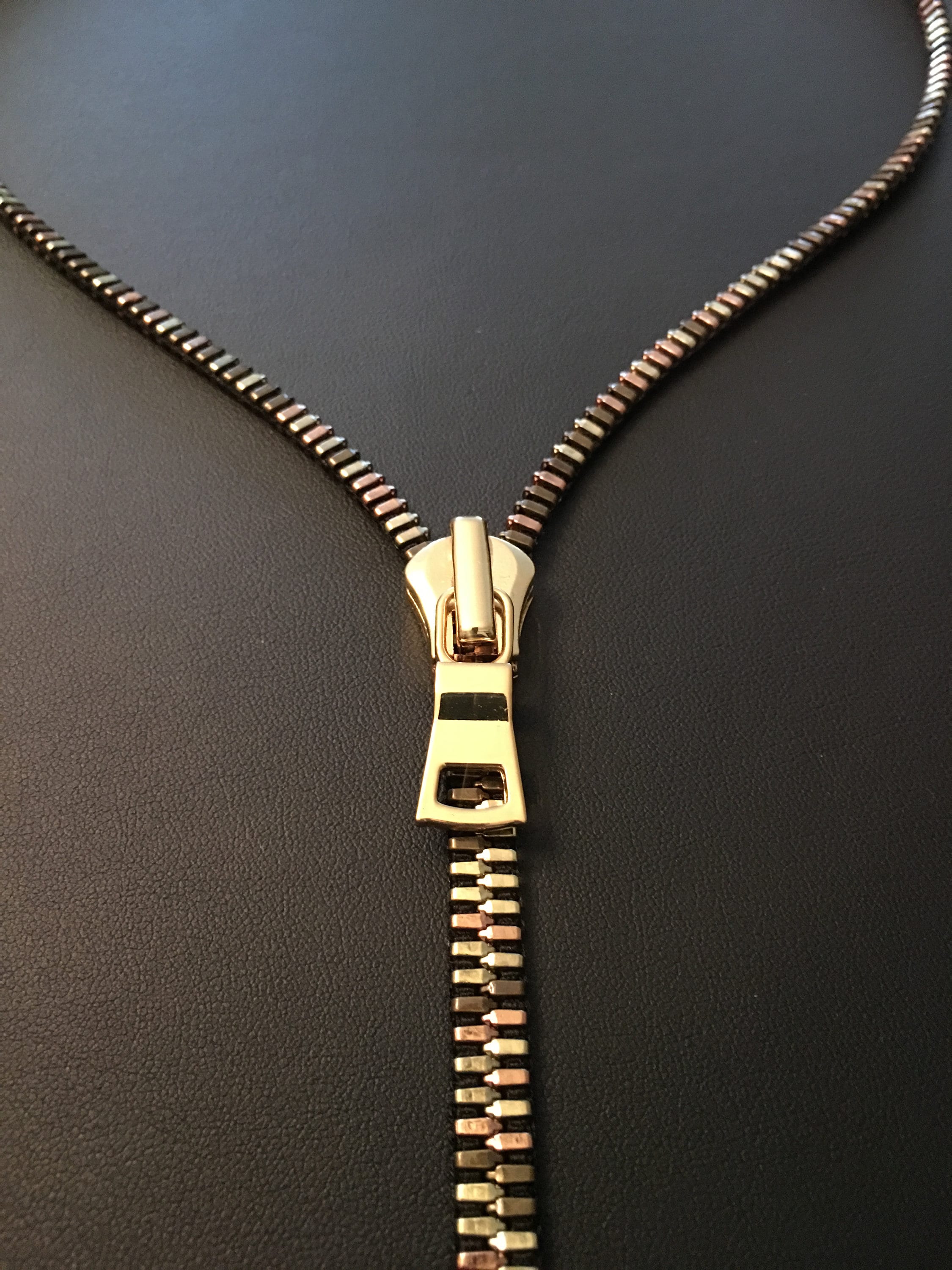 【S'YTE】LAYERED ZIPPER NECKLACE Zipper Necklace - Luxury Multi Metal - Gold - Etsy
