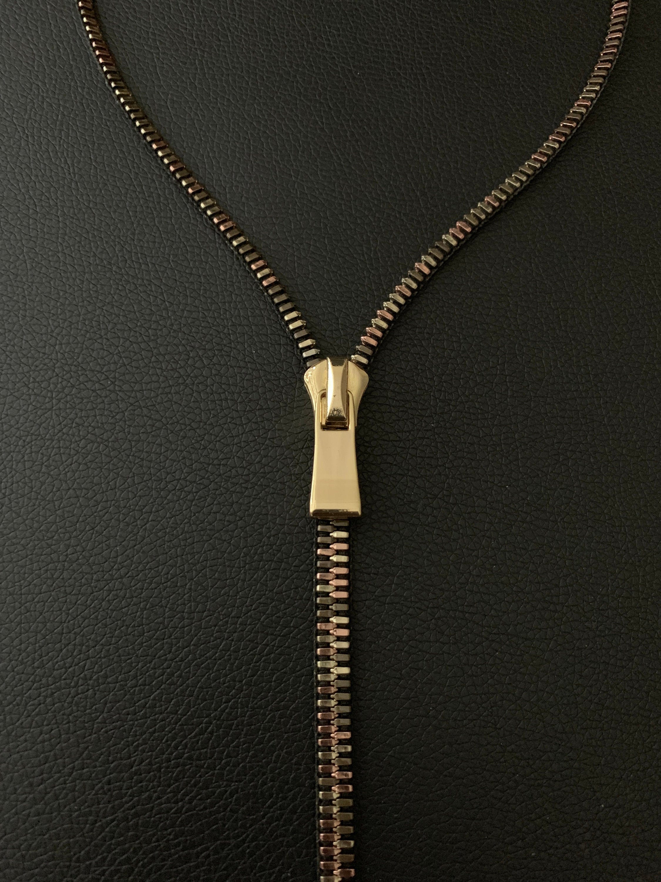 Zipper Necklace Luxury Multi Metal Gold Pull Etsy.de