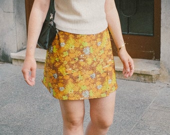 Printed Mini Skirt,  Colourful Printed Skirt, Ethical Clothing, Made to Order, Floral Skirt, Bohemian Skirt