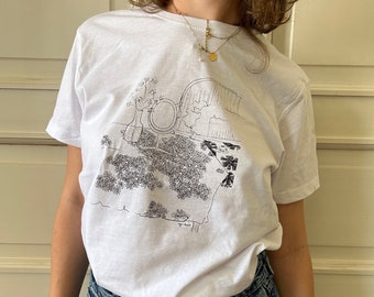 Sleeping Beauty Cotton T-Shirt, Minimalistic Art T-Shirt, Illustration T-Shirt, Figurative Drawing Printed T-Shirt, Female Art