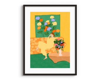 Bittersweet A4 A3 Art Print • Lady illustration • Botanical wall • Pastel Art work • Wall decor • Plants art