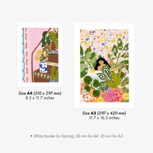 Wine A Day A4 A3 Art Print Dame illustratie Botanische muur Pastel kunstwerk Woonkamer wand decor Boek dame Wijn afbeelding 5