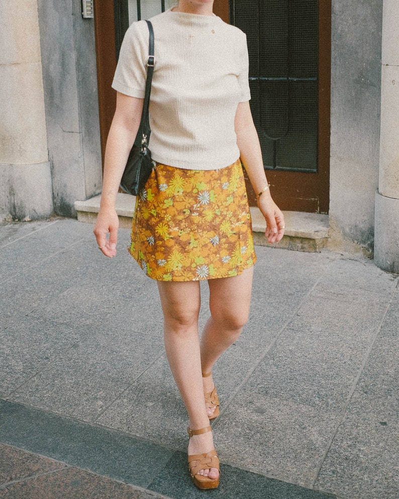 Printed Mini Skirt, Colourful Printed Skirt, Ethical Clothing, Made to Order, Floral Skirt, Bohemian Skirt image 1