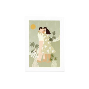 Love Conquers All A4 A3 Art Print Love illustration Valentine's Day Gift Couple Art work Romantic Wall decor image 3