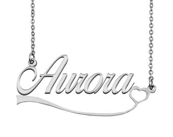 Aurora Necklace Name Etsy