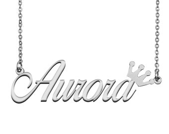 Aurora Necklace Name Etsy