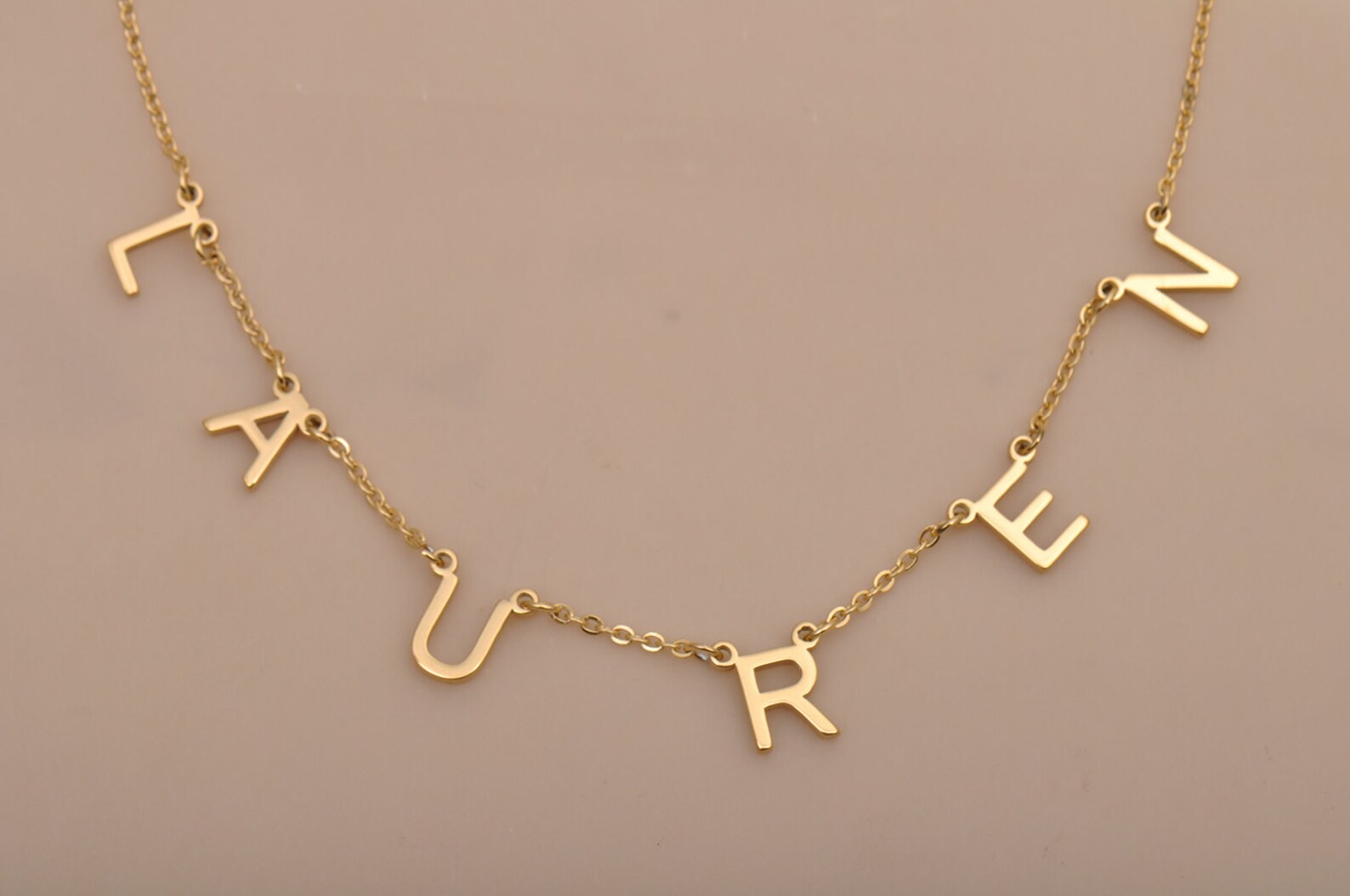 Letter Initial Name Necklace Dangle Name Necklace Minimalist - Etsy