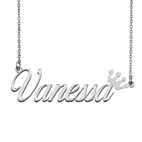 Name Necklace for Vanessa With Crown 