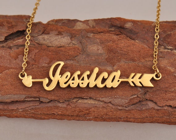 Jessica Name Necklace With Arrow 