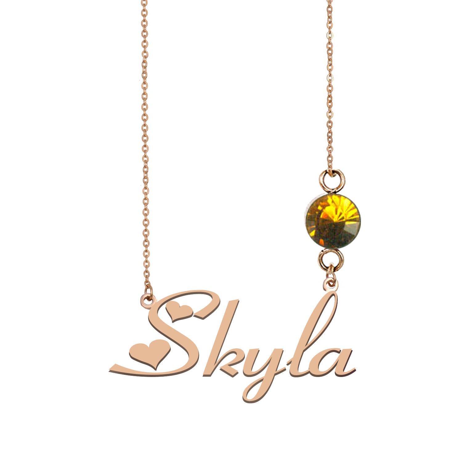 Skyla Name Necklace Gold Custom Name Necklace Necklace With - Etsy