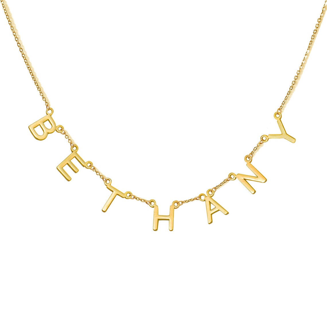 Letter Initial Name Necklace Dangle Name Necklace Minimalist | Etsy