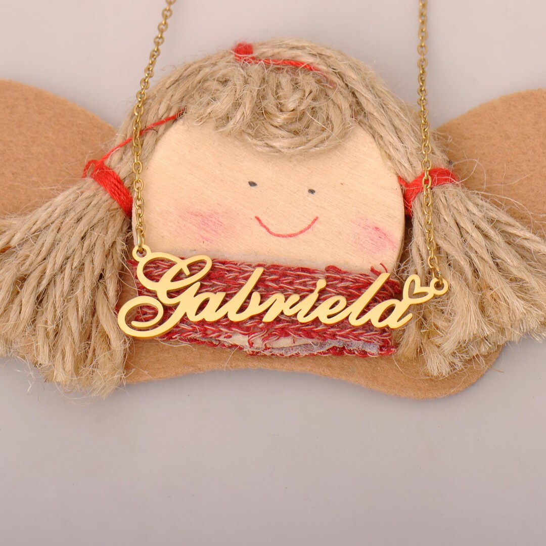 Personalized Gabriela Script Name Necklace, Gold Stainless Steel ...