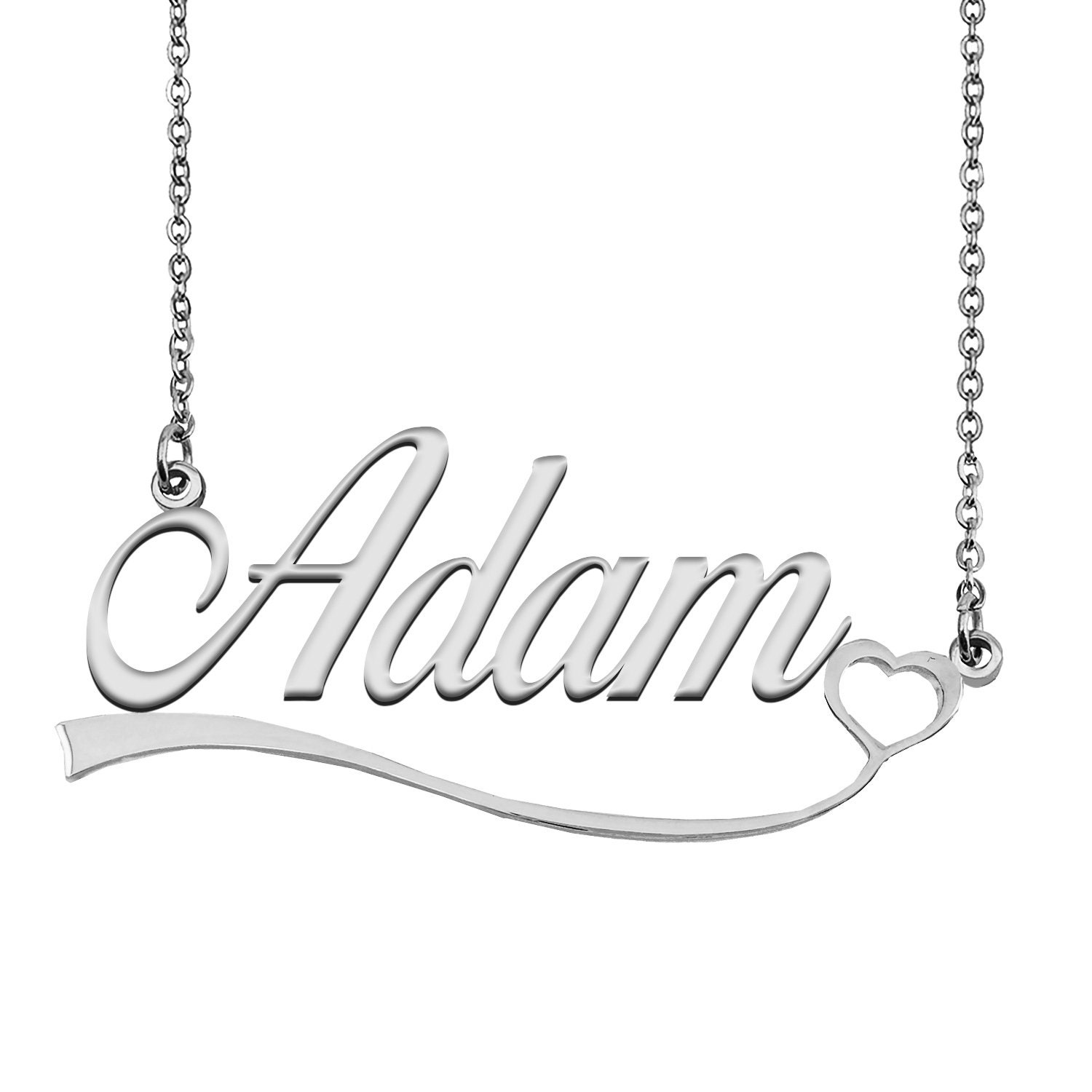Name Necklace Custom Name Necklace for Adam Personalized Letter Initial Name Necklace Memorial Necklace for Her Valentine s Day Gift Etsy Denmark