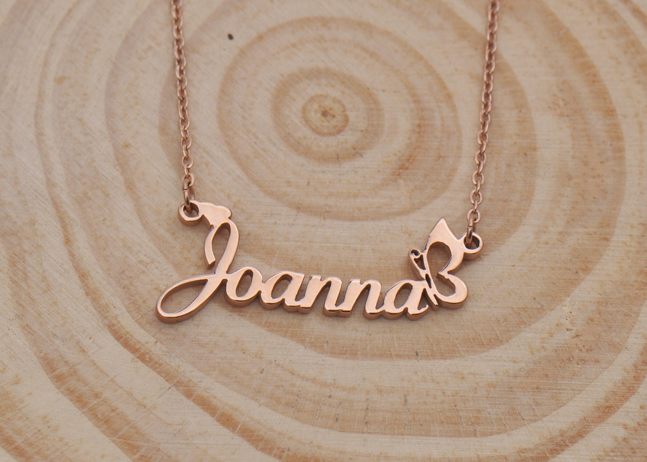 Joanna Name Necklace Personalized Name Necklace Sterling Etsy