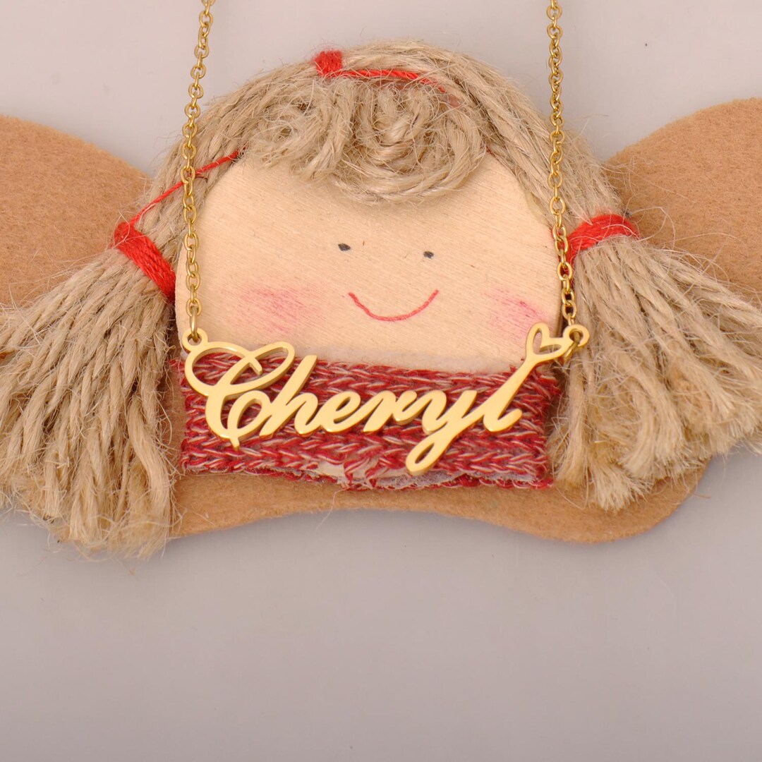 Cheryl Script Personalized Cheryl Script Name Necklace, Gold Stainless Steel ...
