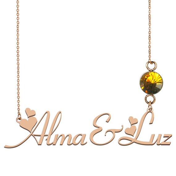 Kenny Name Necklace Aurora Name Necklace Alma Luz Name Etsy