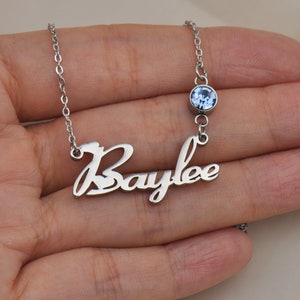 Ayera Gift Name Necklace with Birthstone, Customized Name Necklace, Best Christmas Gift Idea for Women Girls Her image 6