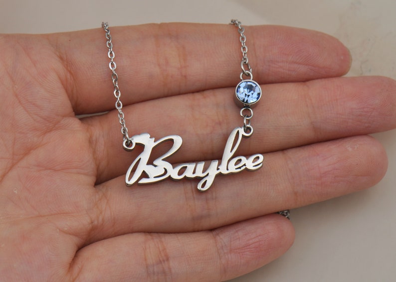 Ayera Gift Name Necklace with Birthstone, Customized Name Necklace, Best Christmas Gift Idea for Women Girls Her image 6