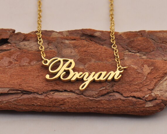 Name Necklace Customized Gold Plated 