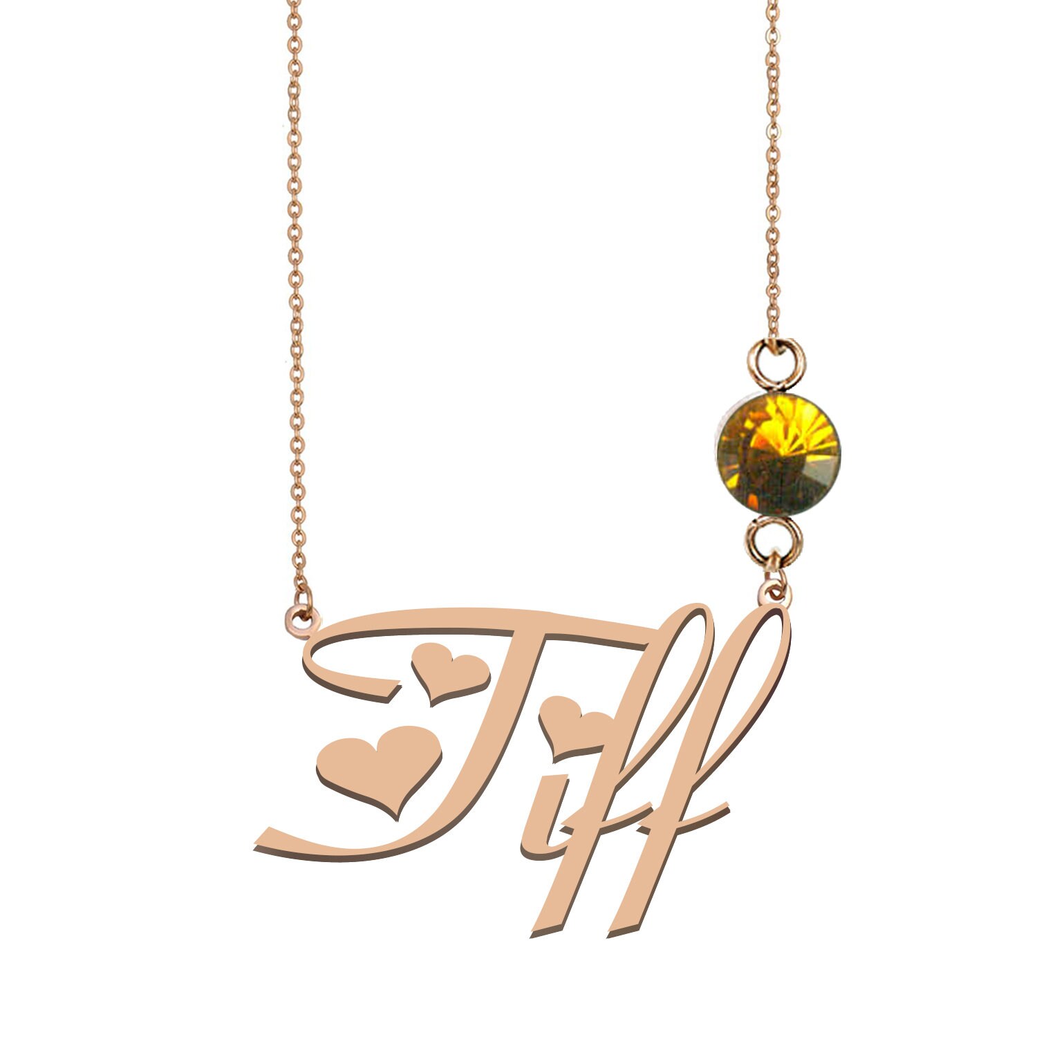 Tiff Gift Name Necklace With Birthstone Customized Name Necklace Best Christmas Gift Idea for Women Girls Her Etsy UK