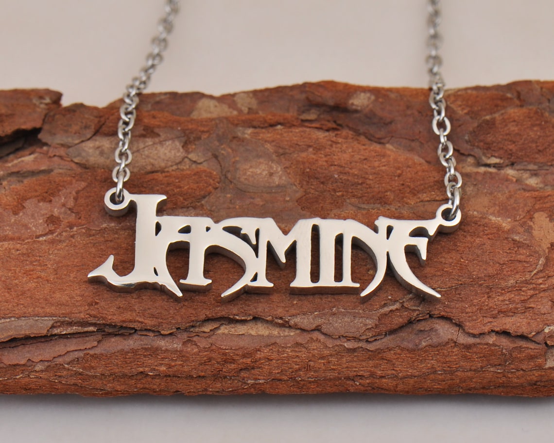 Jasmine Necklace With Name Customized Name Necklace Etsy New Zealand