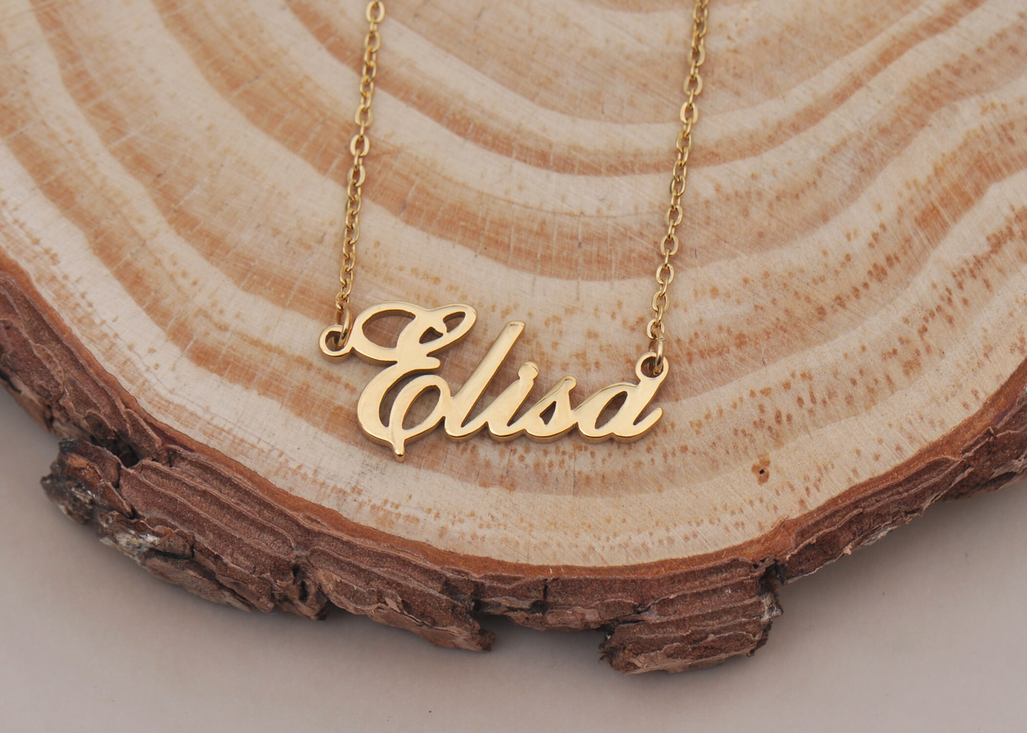 Elisa Personalized Name Necklace Gold Gift for Her Gift for Etsy