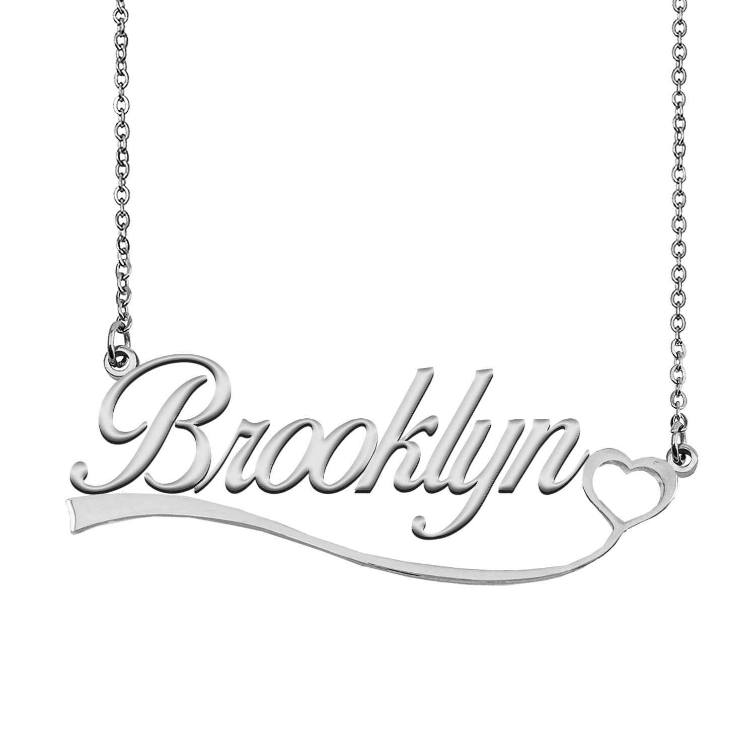 Name Necklace Brooklyn Name Charm Necklace Custom Dainty Name