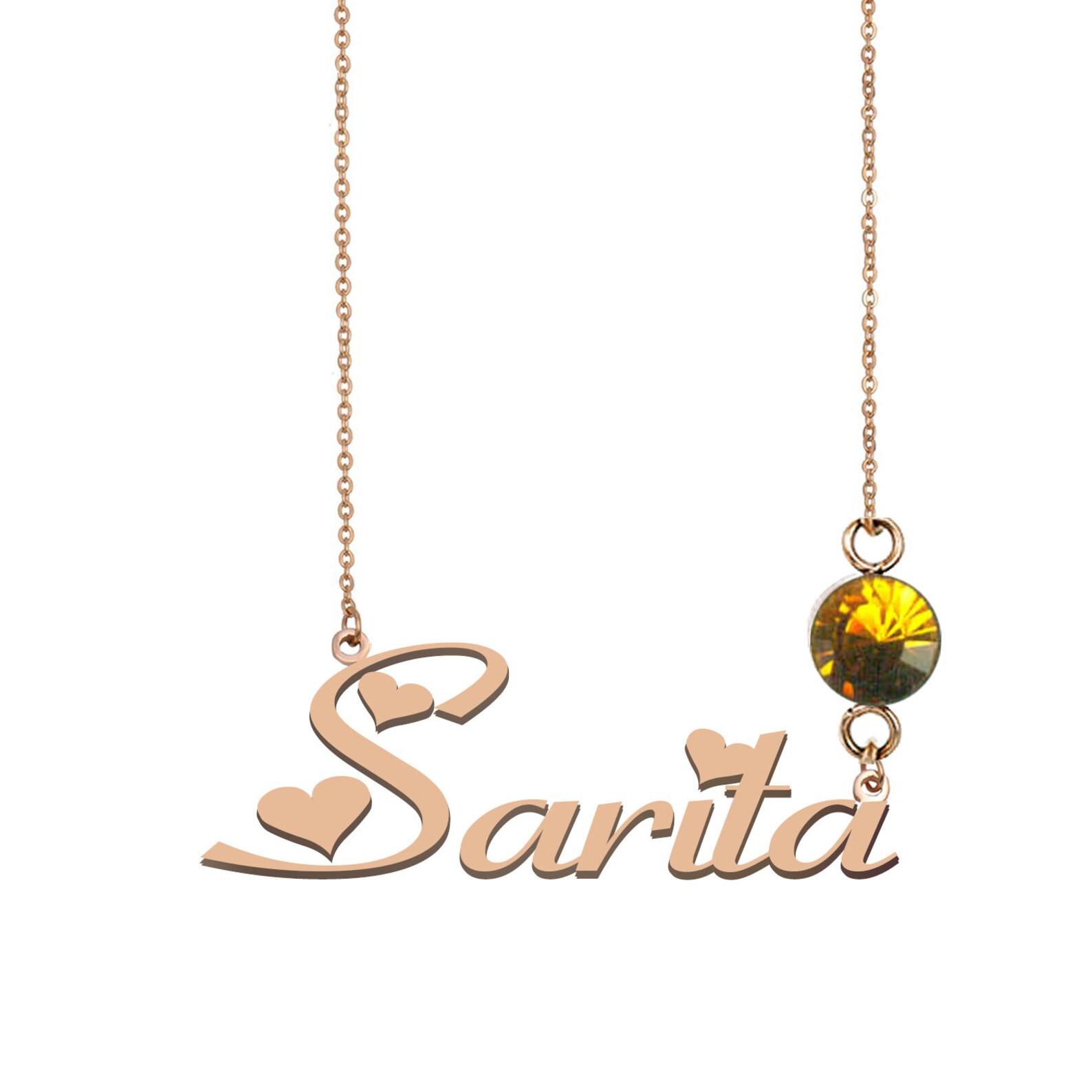 Sarita Name Necklace Gold Custom Name Necklace Necklace With Etsy