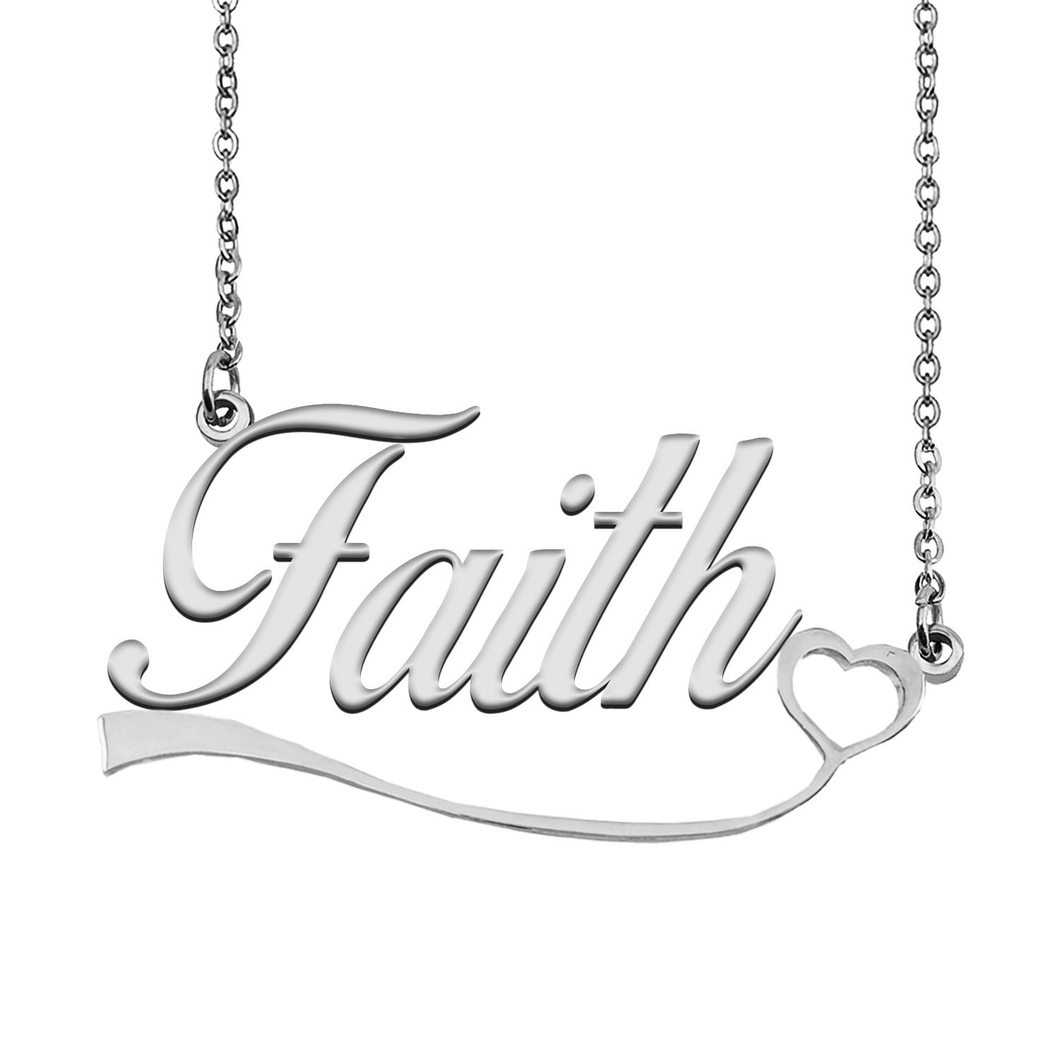 Faith on sale name necklace
