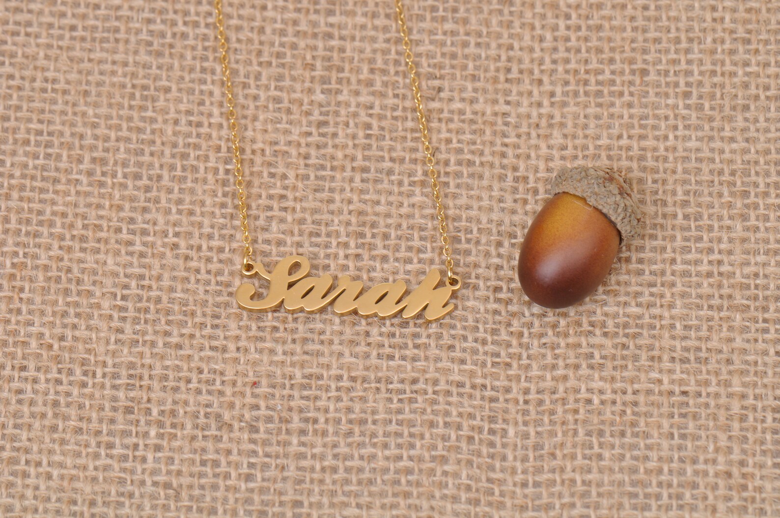 Sarah Name Necklace Gold Personalized Initials Word Name - Etsy