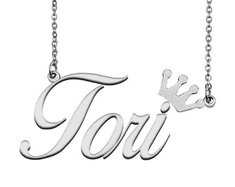 Name Necklace for Tori With Crown Name 