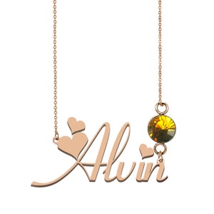 Alvin Name Necklace Initial Necklace 