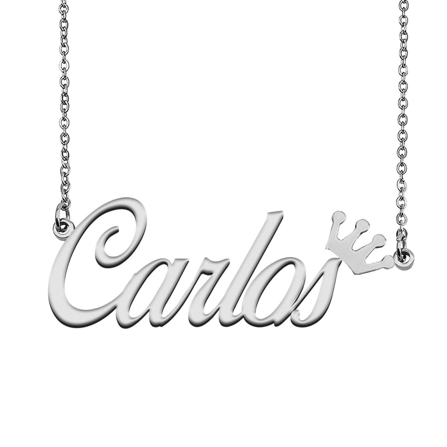 Crown Name Necklace Silver - Etsy Denmark