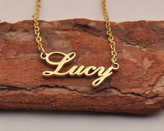 Lucy Personalized Name Charm Necklace Custom Necklace With Name