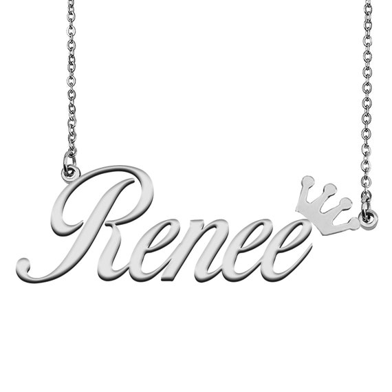 Name Necklace for Renee With Crown Name 