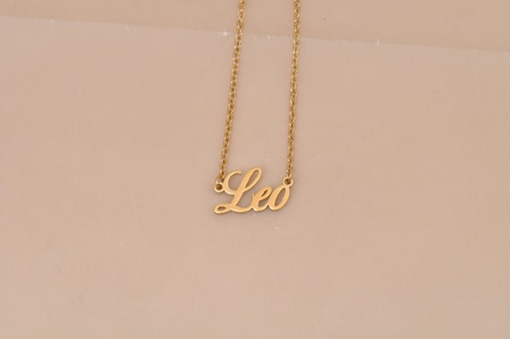 Leo Gift Name Necklace Customized Name 