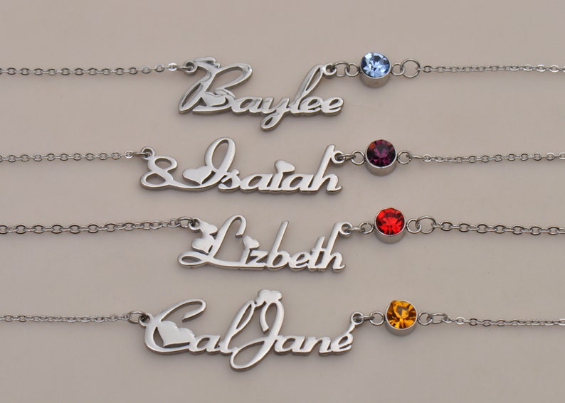 Ayera Gift Name Necklace with Birthstone, Customized Name Necklace, Best Christmas Gift Idea for Women Girls Her image 8