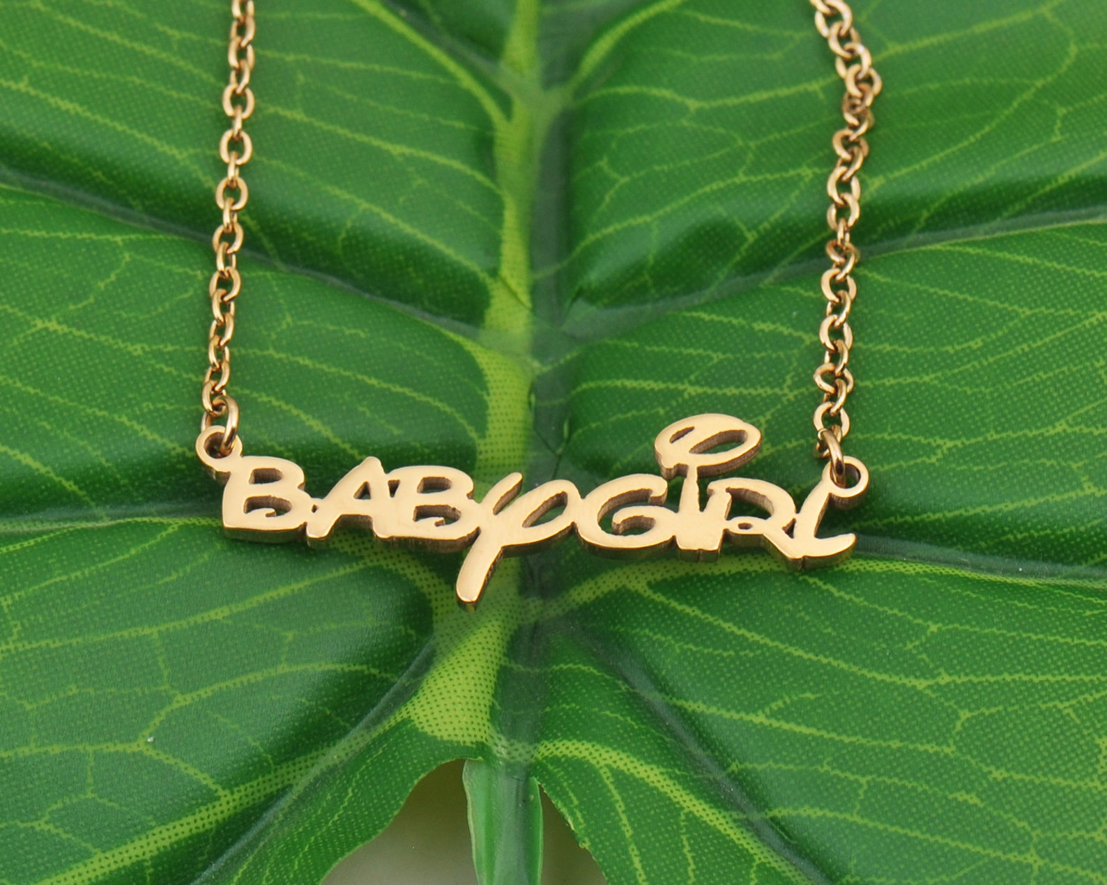 Babygirl Name Necklace Custom Plated Name Necklace Etsy