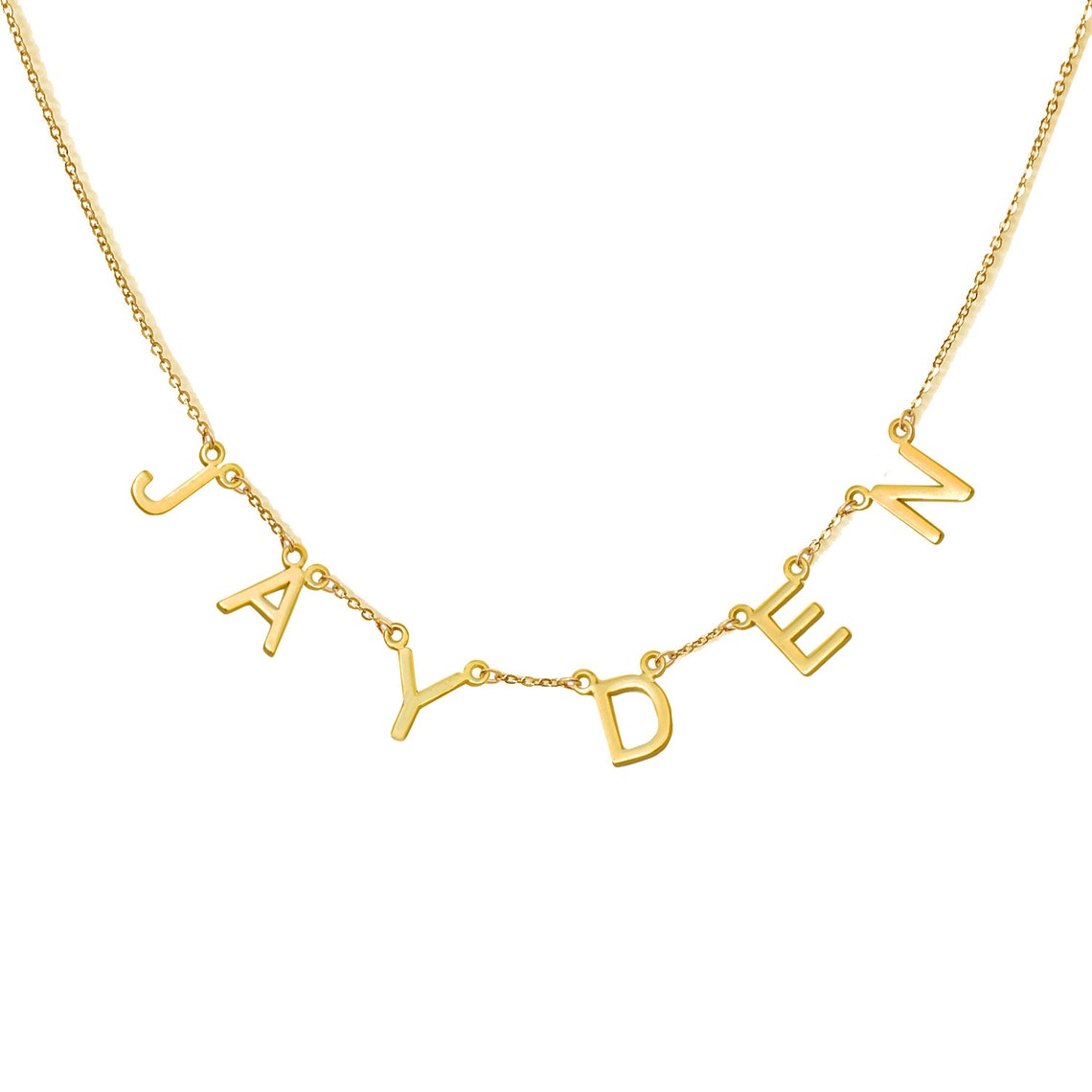 Letter Initial Name Necklace Dangle Name Necklace Minimalist | Etsy