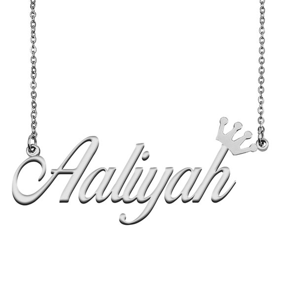 Name Necklace for Aaliyah With Crown 
