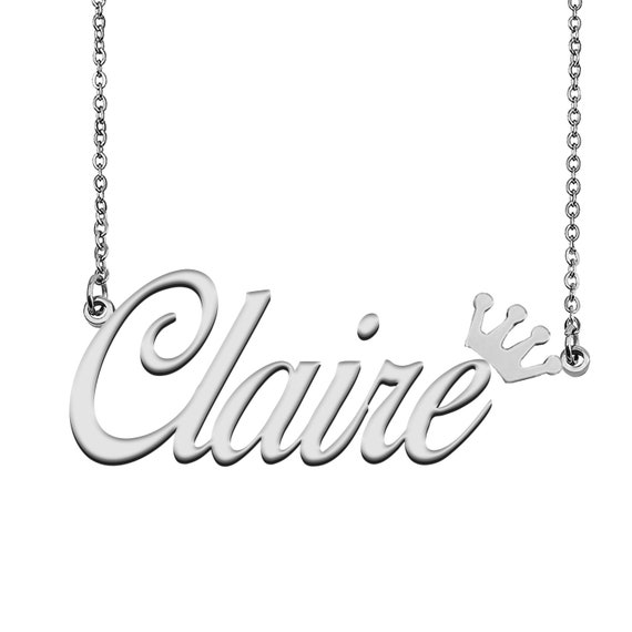 Crown Name Necklace Silver - Etsy 