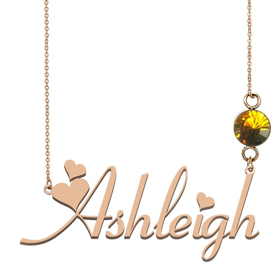 Ashleigh olivia Gift Name Necklace With Birthstone Customized