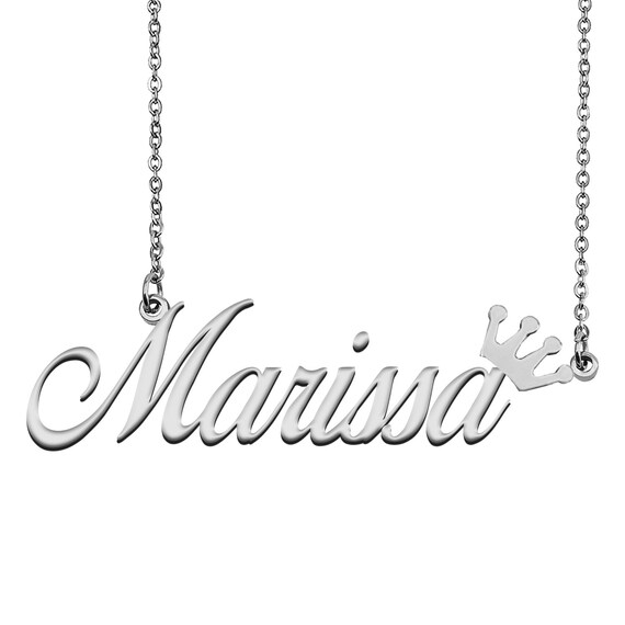 Name Necklace for Marissa With Crown 