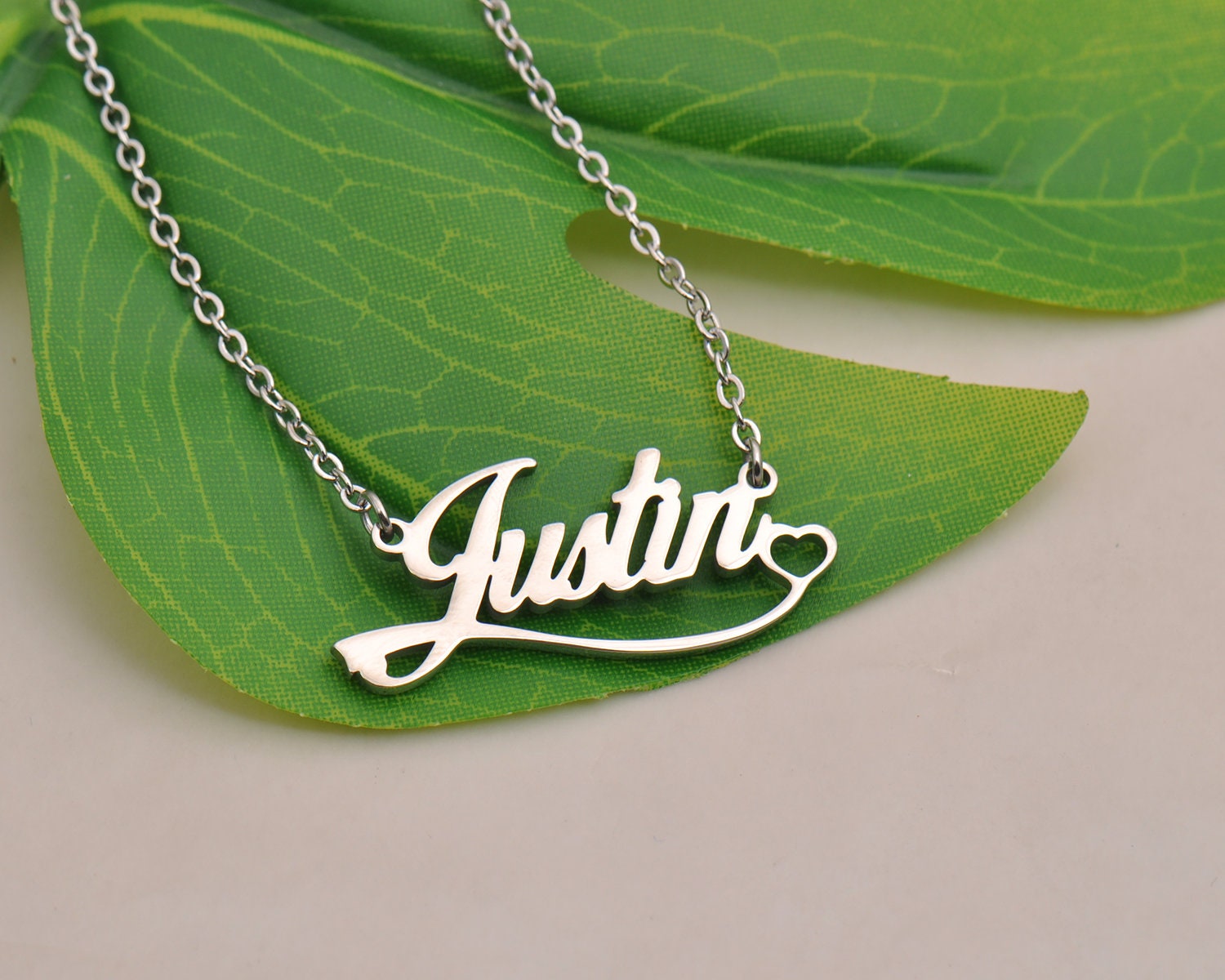 Name Necklace Custom Name Necklace Hunter Name Jewelry With Love