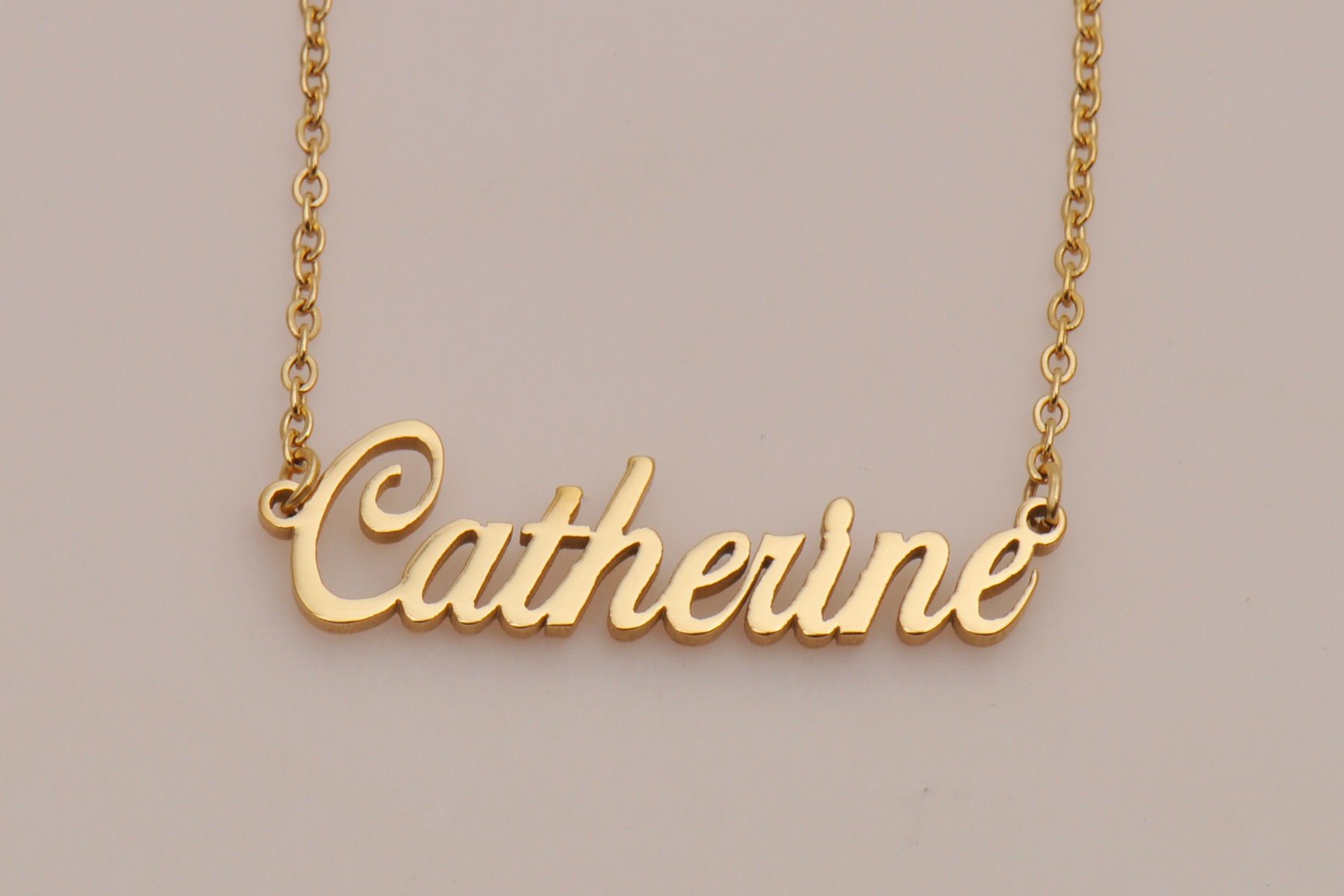 Catherine Personalized Name Necklace Gold Name Necklace Custom Name Jewelry Mama Necklace Etsy Sweden