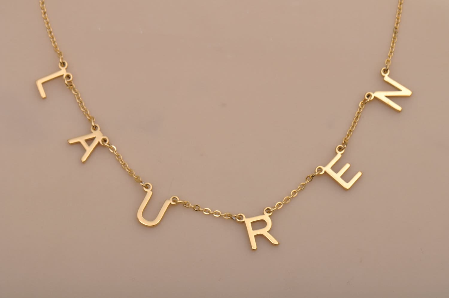 Letter Initial Name Necklace Dangle Name Necklace Minimalist Etsy