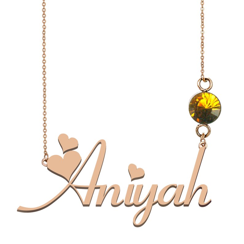 Brianna Name Necklace Name Jewelry Necklace Aniyah Name Etsy